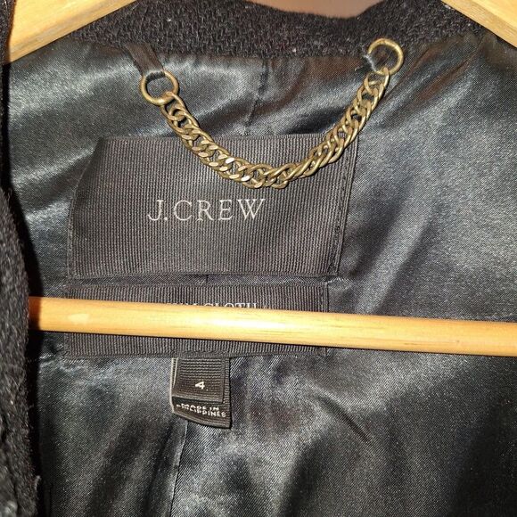 J. Crew Women's Black Wool Trench Coat - Picture 3 of 6